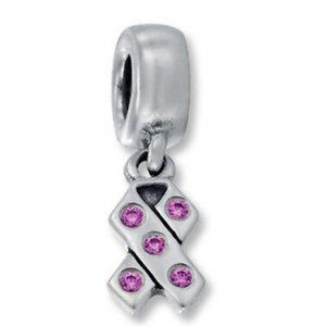 Pandora Sterling Silver Pink Ribbon Bracelet Charm